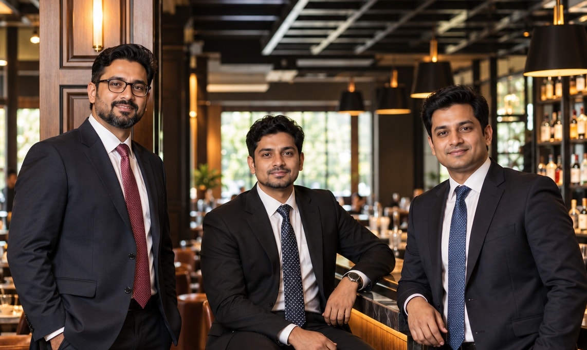 The Avélon Luxe leadership team in a wood-panelled lounge